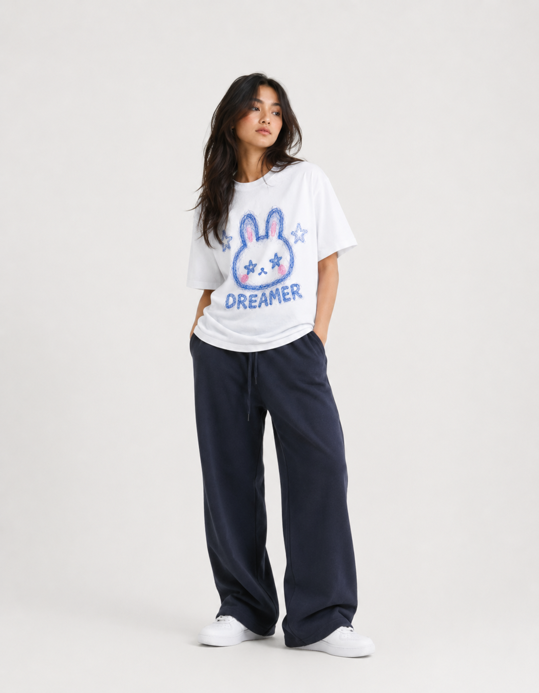 Dreamer Bunny Aesthetic Unisex Oversized T-Shirt - Image 4