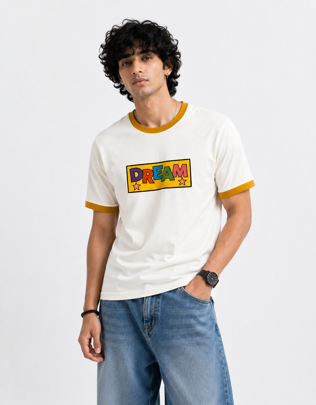 Vintage Dream Graphic Ringer T-Shirt - Image 3