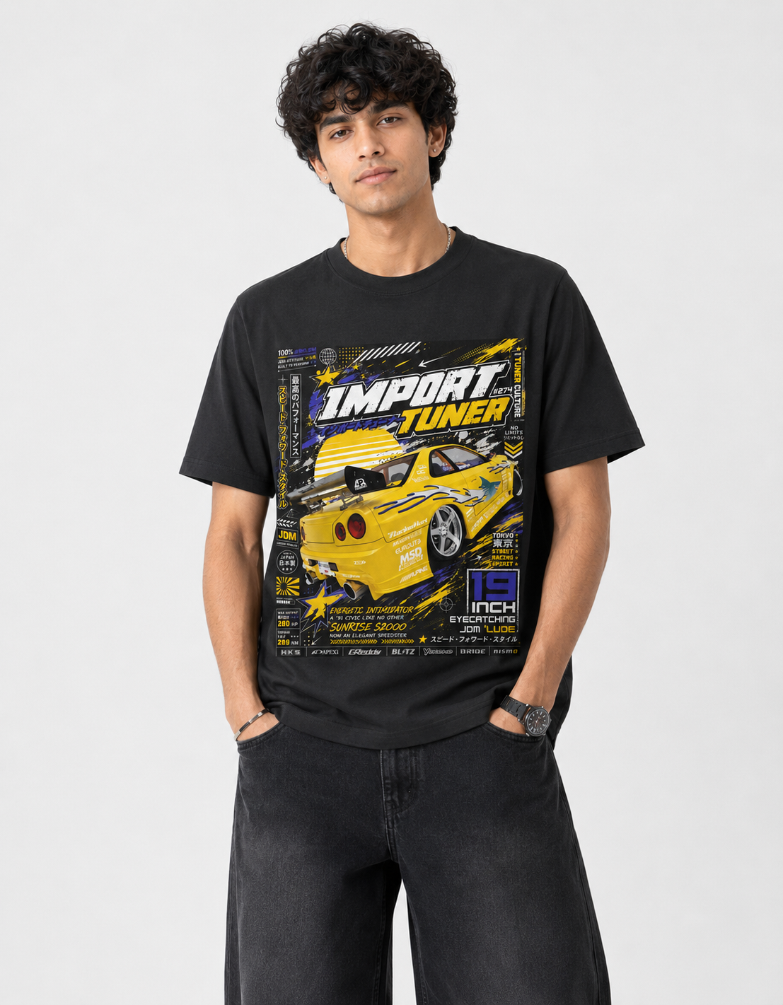 Drift Y3K Import Tuner Oversized T-Shirt - Image 3