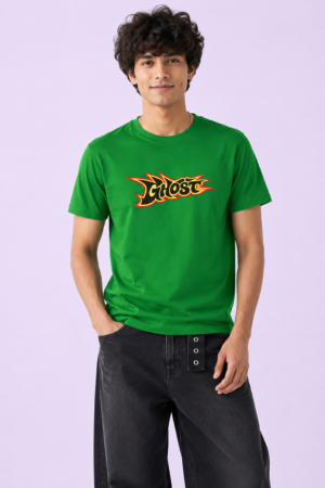 Retro Flame Ghost Graphic T-Shirt