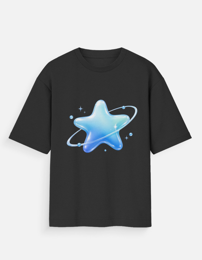 Unisex Frutiger Aero Star Oversized T Shirt - Image 2