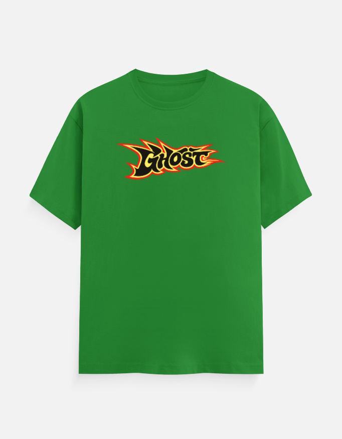 Crew Neck Y2K Style Retro Flame Ghost T-Shirt - Image 2