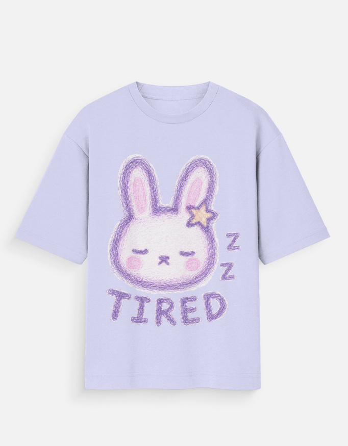 Aesthetic Tired Bunny Unisex Oversized T-Shirt - Image 2