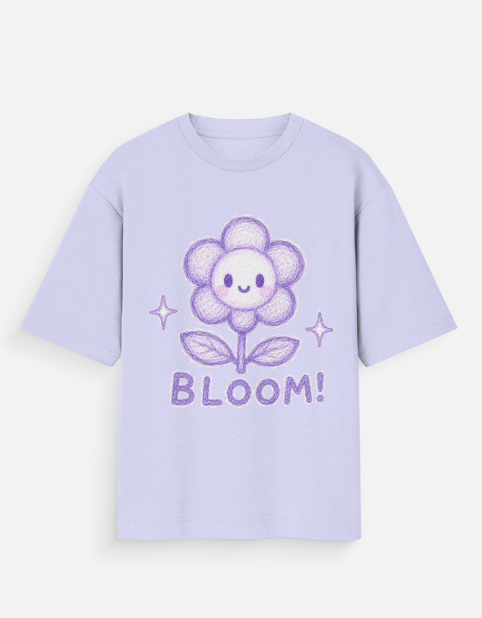 Bloom Sketch Artstyle Oversized Unisex T-Shirt - Image 2