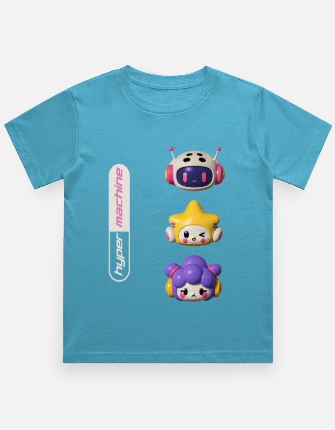 Hyper Machine Cute Robot Graphic Kids T-Shirt - Image 2