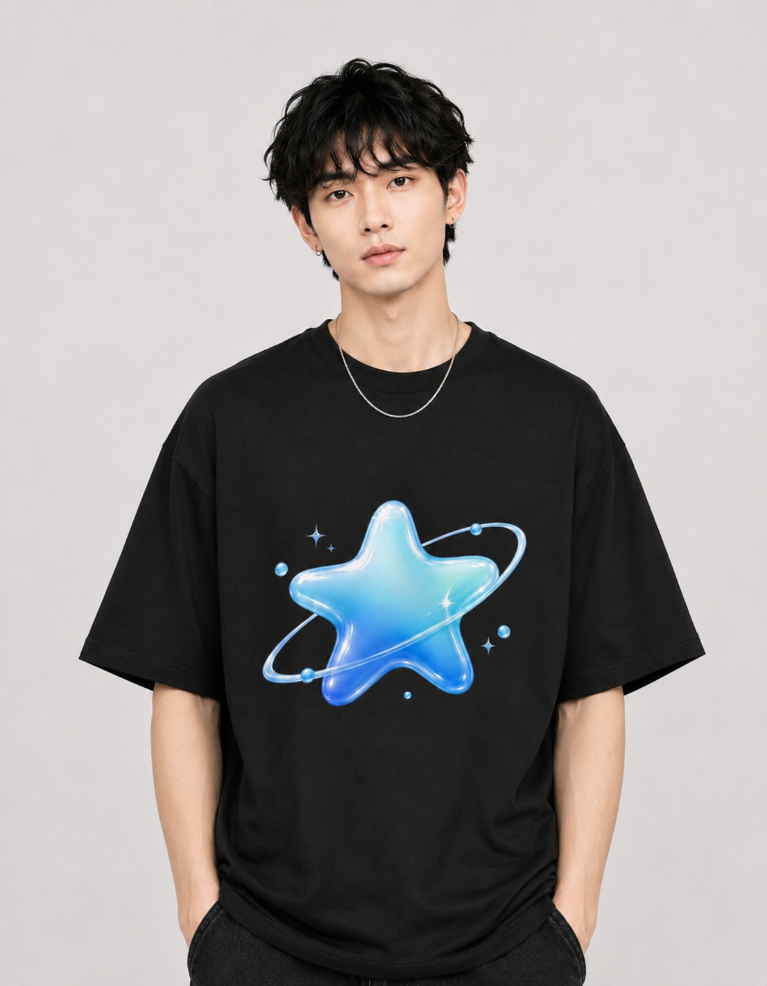 Unisex Frutiger Aero Star Oversized T Shirt - Image 3