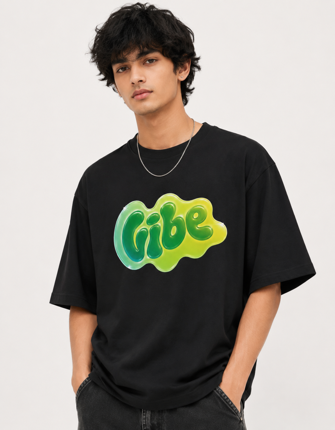 Unisex Frutiger Aero Vibe Text Oversized T Shirt