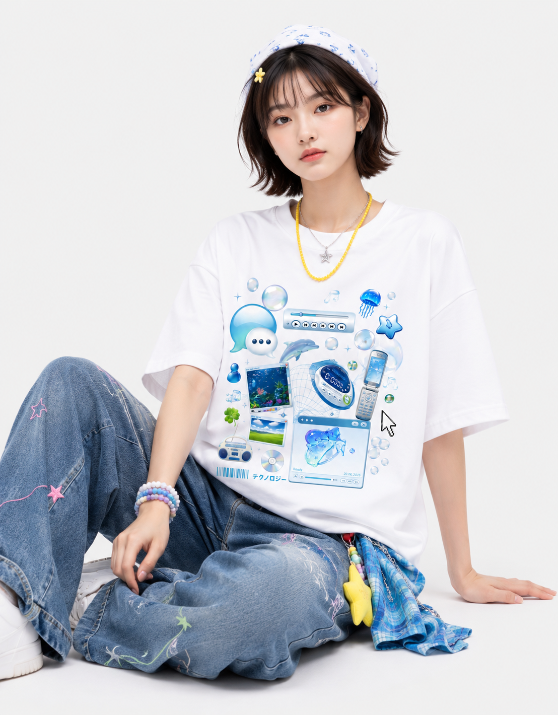 Unisex Frutiger Aero Oversized Graphic T Shirt - Image 3