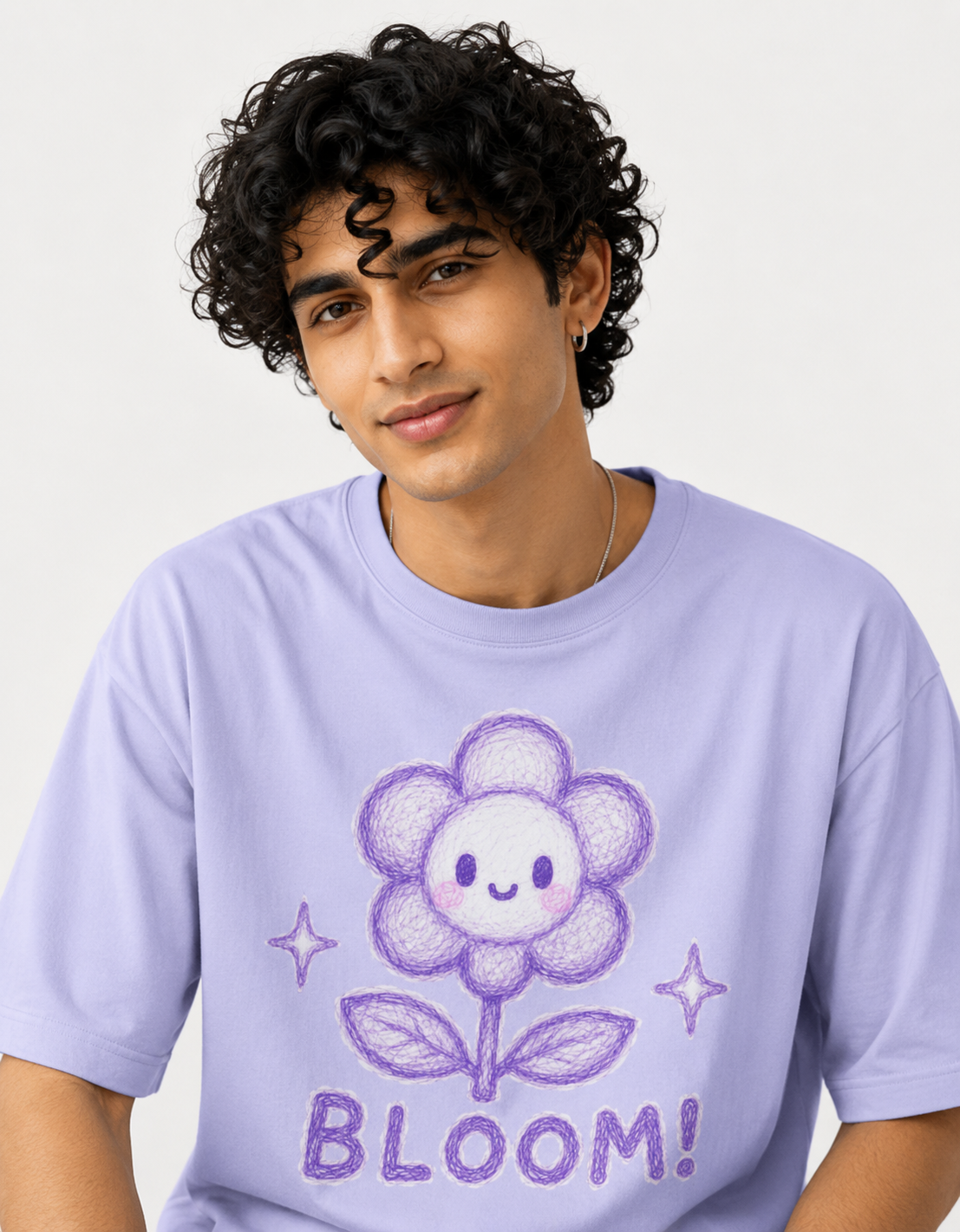 Bloom Sketch Artstyle Oversized Unisex T-Shirt - Image 4