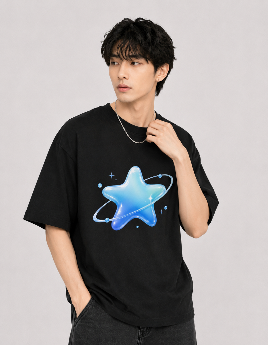 Unisex Frutiger Aero Star Oversized T Shirt - Image 4