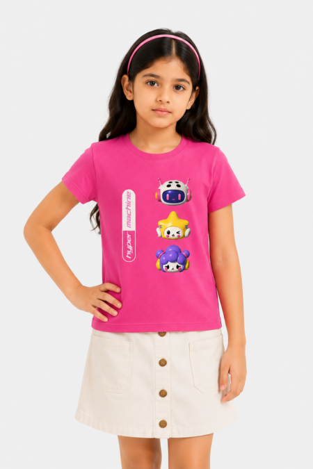 Hyper Machine Kawaii Robot Graphic Kids T-Shirt
