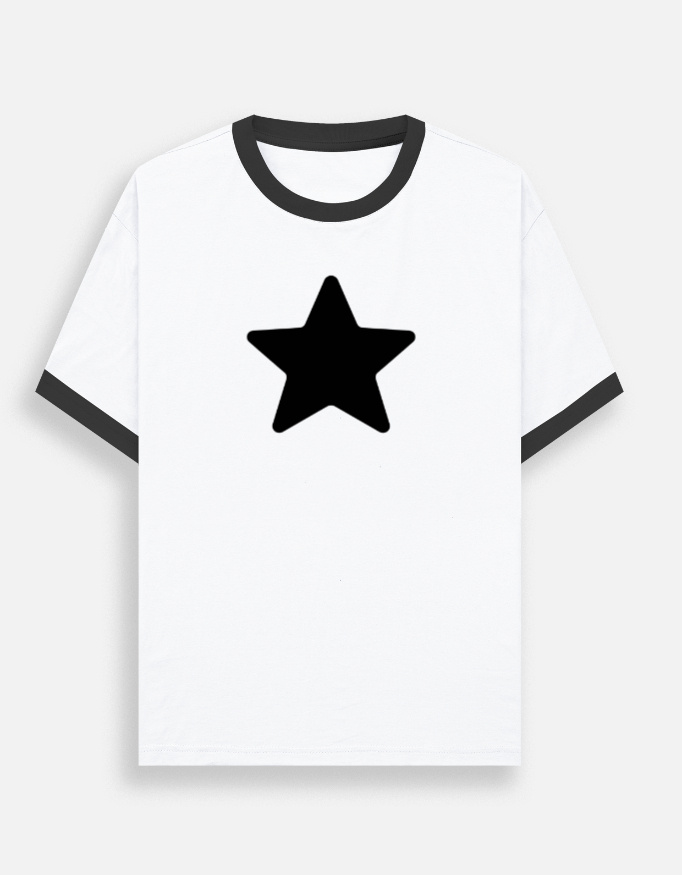 Black, Mustard, Maroon Star Ringer T Shirt Unisex - Image 2
